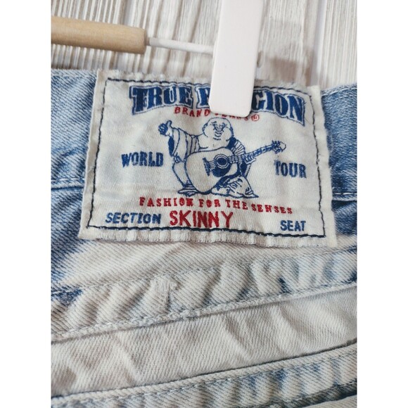 True Religion Jeans Bleach Acid Wash Skinny USA Mens 33 - Picture 9 of 16